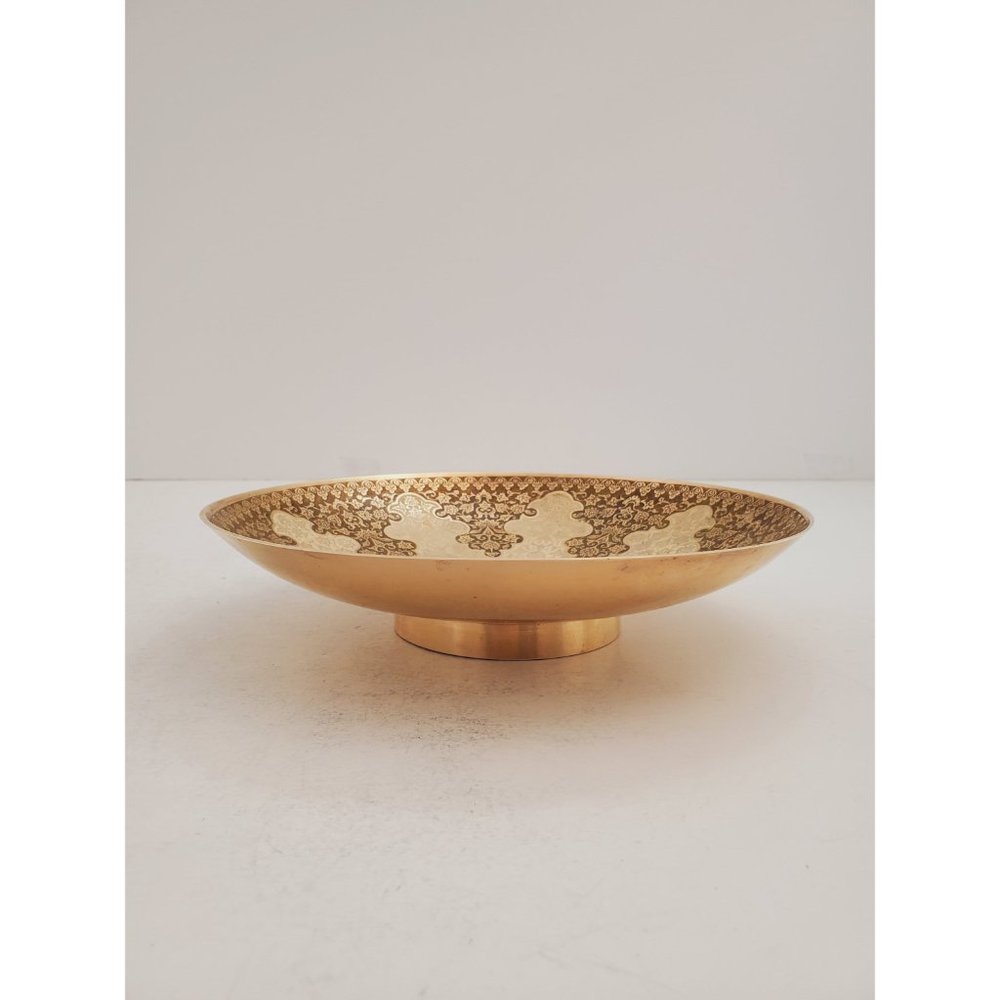 Vintage Embossed/Engraved Enamel Painted Brass Bowl - Bowl / Plate / Dish || - Picture 7 of 10